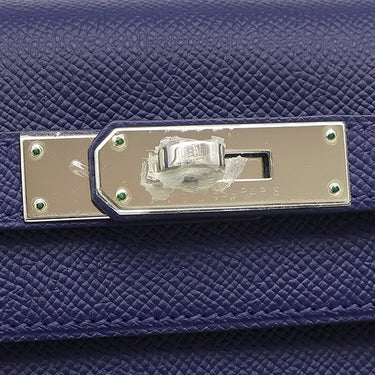エルメス HERMES ケリー28 外縫い ブルーサフィール ヴォーエプソン 2WAYバッグ シルバー金具 紺