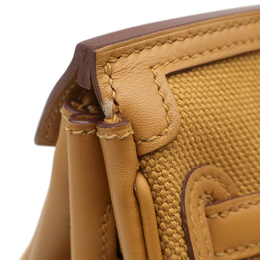 エルメス HERMES バーキン25 カーゴ デゼール×セサミ ヴォースイフト トワルゴエラン ハンドバッグ シルバー金具 茶