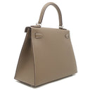 エルメス HERMES ケリー28 外縫い エトゥープ ヴォーエプソン 2WAYバッグ シルバー金具 ハンドバッグ ショルダー