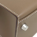 エルメス HERMES ケリー28 外縫い エトゥープ ヴォーエプソン 2WAYバッグ シルバー金具 ハンドバッグ ショルダー