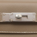 エルメス HERMES ケリー28 外縫い エトゥープ ヴォーエプソン 2WAYバッグ シルバー金具 ハンドバッグ ショルダー