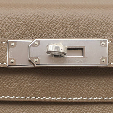 エルメス HERMES ケリー28 外縫い エトゥープ ヴォーエプソン 2WAYバッグ シルバー金具 ハンドバッグ ショルダー