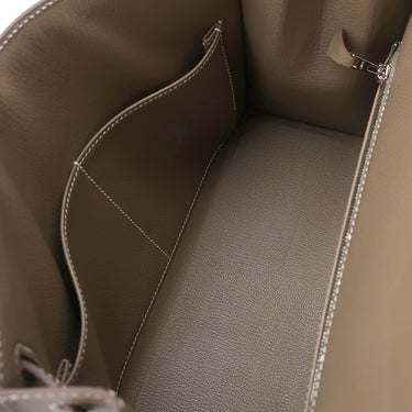 エルメス HERMES ケリー28 外縫い エトゥープ ヴォーエプソン 2WAYバッグ シルバー金具 ハンドバッグ ショルダー