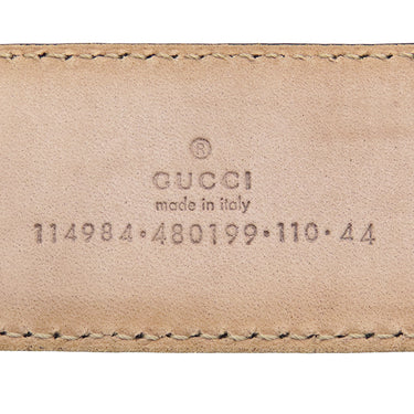 グッチ GUCCI インターロッキングG #110 114984 ブラック レザー グッチシマレザー ベルト シルバー金具 バックル付き 黒 シルバー グッチシマ