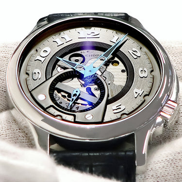 腕時計 ショパール CHOPARD L.U.C テック ツイスト 161888-1002 自動巻き メンズ K18WG無垢 デイト スモールセコンド 青針 限定
