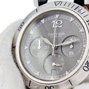 腕時計 カルティエ Cartier パシャ 38mm クロノグラフ 2004年冬季限定モデル W3107355 自動巻き メンズ グレー デイト ギョウシェ