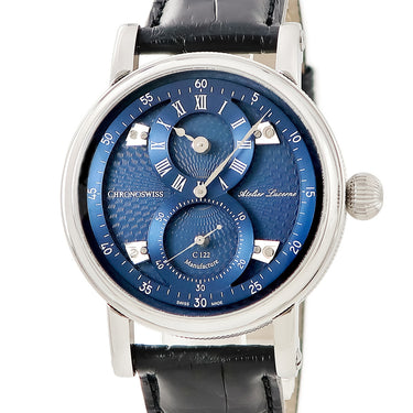 腕時計 クロノスイス CHRONOSWISS シリウス フライング レギュレター マニュファクチュール CH-1243.3 自動巻き メンズ OH済 ブルー 青