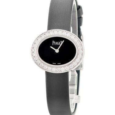 腕時計 ピアジェ PIAGET ライムライト G0A39202 クオーツ レディース K18WG無垢 純正ダイヤ ブラック 黒 オーバル