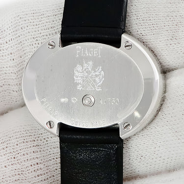 腕時計 ピアジェ PIAGET ライムライト G0A39202 クオーツ レディース K18WG無垢 純正ダイヤ ブラック 黒 オーバル