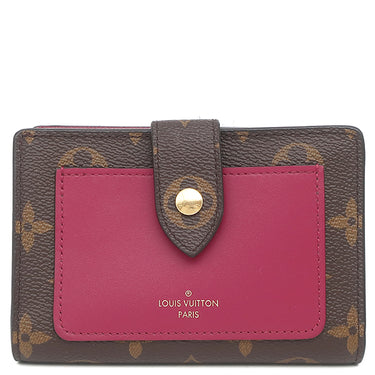ルイヴィトン LOUIS VUITTON ポルト フォイユ ジュリエット M69433 フューシャ モノグラムキャンバス レザー 二つ折り財布 ゴールド金具 茶 ボルドー
