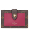 ルイヴィトン LOUIS VUITTON ポルト フォイユ ジュリエット M69433 フューシャ モノグラムキャンバス レザー 二つ折り財布 ゴールド金具 茶 ボルドー