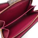 ルイヴィトン LOUIS VUITTON ポルト フォイユ ジュリエット M69433 フューシャ モノグラムキャンバス レザー 二つ折り財布 ゴールド金具 茶 ボルドー