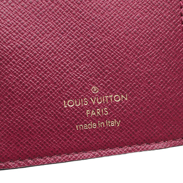 ルイヴィトン LOUIS VUITTON ポルト フォイユ ジュリエット M69433 フューシャ モノグラムキャンバス レザー 二つ折り財布 ゴールド金具 茶 ボルドー