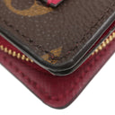 ルイヴィトン LOUIS VUITTON ポルト フォイユ ジュリエット M69433 フューシャ モノグラムキャンバス レザー 二つ折り財布 ゴールド金具 茶 ボルドー