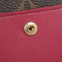 ルイヴィトン LOUIS VUITTON ポルト フォイユ ジュリエット M69433 フューシャ モノグラムキャンバス レザー 二つ折り財布 ゴールド金具 茶 ボルドー