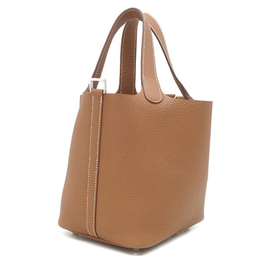 エルメス HERMES ピコタンロック PM ゴールド トリヨンクレマンス ハンドバッグ シルバー金具 新品 未使用 2025年製 茶