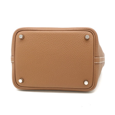 エルメス HERMES ピコタンロック PM ゴールド トリヨンクレマンス ハンドバッグ シルバー金具 新品 未使用 2025年製 茶