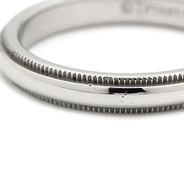 ティファニー Tiffany & Co トゥギャザー ミルグレイン バンド プラチナシルバー Pt950 リング 指輪 T&Co. プラチナ950 甲丸 12号