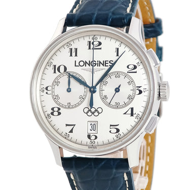 腕時計 ロンジン LONGINES オリンピックコレクション L2.650.4 自動巻き メンズ デイト クロノグラフ スモールセコンド 青針