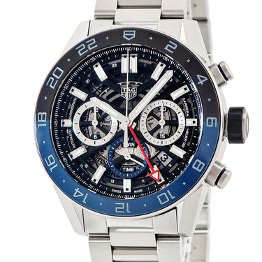腕時計 タグホイヤー TAG Heuer カレラ キャリバー ホイヤー02 クロノグラフ GMT CBG2A1Z.BA0658 自動巻き メンズ デイト スケルトン