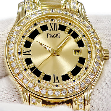 腕時計 ピアジェ PIAGET ポロ 24005M505D 自動巻き メンズ K18YG無垢 純正ダイヤ オニキス デイト イエローゴールド