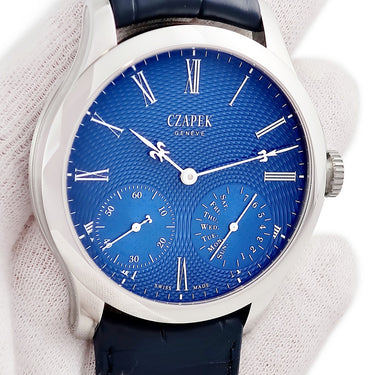 腕時計 チャペック CZAPEK ケ・デ・ベルク サファイア・ブルー L CZQDB-SBL 手巻き メンズ スモールセコンド パワーリザーブ表示