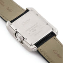 腕時計 カルティエ Cartier タンク アングレーズ LM WT100018 自動巻き メンズ K18WG無垢 純正ダイヤ デイト 青針 ローマン