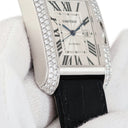 腕時計 カルティエ Cartier タンク アングレーズ LM WT100018 自動巻き メンズ K18WG無垢 純正ダイヤ デイト 青針 ローマン