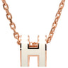 エルメス HERMES ポップアッシュ ミニ ペンダント ホワイトXローズゴールド GP ラッカー ネックレス ピンクゴールド金具 白 Hモチーフ 新品 未使用