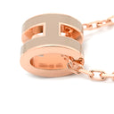 エルメス HERMES ポップアッシュ ミニ ペンダント マロングラッセ×ローズゴールド GP ラッカー ネックレス ピンクゴールド金具 Hモチーフ 新品 未使用