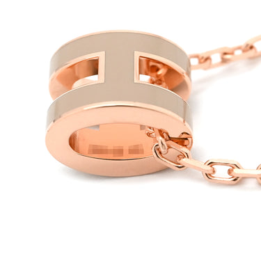 エルメス HERMES ポップアッシュ ミニ ペンダント マロングラッセ×ローズゴールド GP ラッカー ネックレス ピンクゴールド金具 Hモチーフ 新品 未使用