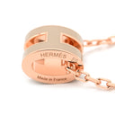 エルメス HERMES ポップアッシュ ミニ ペンダント マロングラッセ×ローズゴールド GP ラッカー ネックレス ピンクゴールド金具 Hモチーフ 新品 未使用