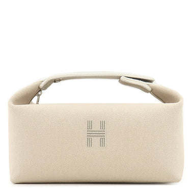 エルメス HERMES ブリッド ア ブラック PM ナチュラル コットンキャンバス ポーチ シルバー金具 新品 未使用 バニティ Hロゴ