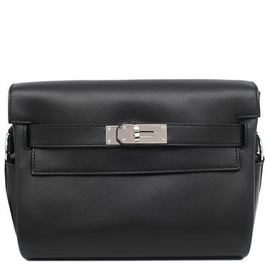 エルメス HERMES メッセンジャー ケリー PM ブラック エバーグレイン ショルダーバッグ シルバー金具 黒 2025年製