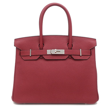エルメス HERMES バーキン30 ルージュグレナ トゴ ハンドバッグ シルバー金具 赤