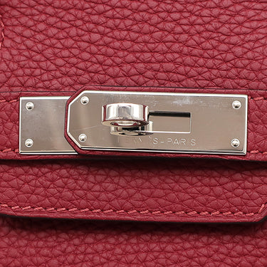 エルメス HERMES バーキン30 ルージュグレナ トゴ ハンドバッグ シルバー金具 赤