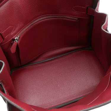 エルメス HERMES バーキン30 ルージュグレナ トゴ ハンドバッグ シルバー金具 赤
