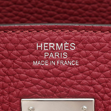 エルメス HERMES バーキン30 ルージュグレナ トゴ ハンドバッグ シルバー金具 赤