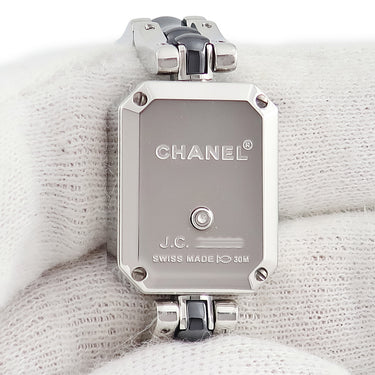 腕時計 シャネル CHANEL プルミエール セラミック H2163 クオーツ レディース 純正ダイヤ ブラック 黒 角型