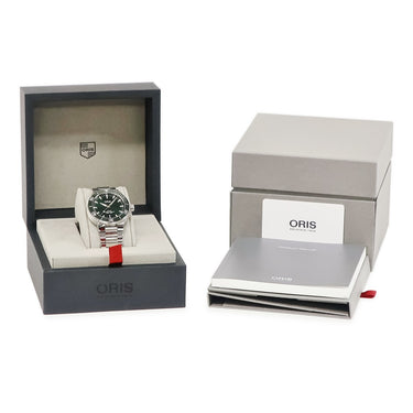 腕時計 オリス ORIS アクイス デイト 01 733 7730 4157 自動巻き メンズ グリーン 緑 逆回転防止ベゼル ダイバーズ