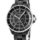 腕時計 シャネル CHANEL J12 GMT 41mm H3101 自動巻き メンズ マットブラックセラミック 黒 アラビア デイト