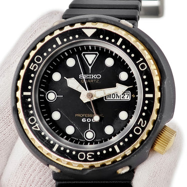 腕時計 セイコー SEIKO プロスペックス スクーバ600 デイデイト SPYF018 7549-7000 クオーツ メンズ メーカーOH済 黒 回転ベゼル