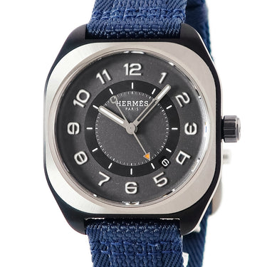 腕時計 エルメス HERMES H08 SP1.741A.331 自動巻き メンズ 新品同様 チタン ブラック グレー エイチオーエイト デイト アラビア