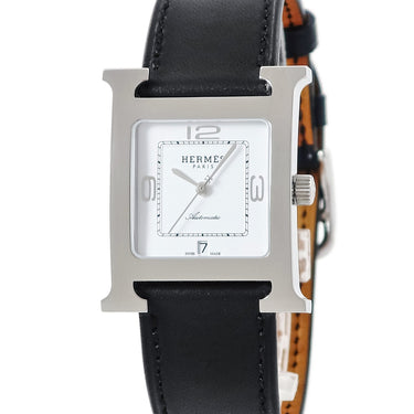 腕時計 エルメス HERMES Hウォッチ MM HH3.510 自動巻き メンズ 新品同様 H型 四角 スクエア デイト アラビア 3針