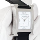 腕時計 エルメス HERMES Hウォッチ MM HH3.510 自動巻き メンズ 新品同様 H型 四角 スクエア デイト アラビア 3針