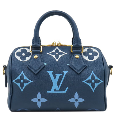 ルイヴィトン LOUIS VUITTON スピーディ バンドリエール 20 M46517 ブルー モノグラムアンプラント 2WAYバッグ ゴールド金具 青 グラデーション