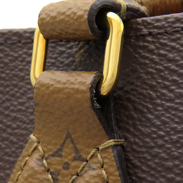 ルイヴィトン LOUIS VUITTON オンザゴー GM M45320 モノグラム モノグラムキャンバス モノグラムリバースキャンバス トートバッグ ゴールド金具 肩掛け 茶