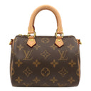 ルイヴィトン LOUIS VUITTON ナノ スピーディ M61252 モノグラム モノグラムキャンバス ショルダーバッグ ゴールド金具 茶 ミニショルダー
