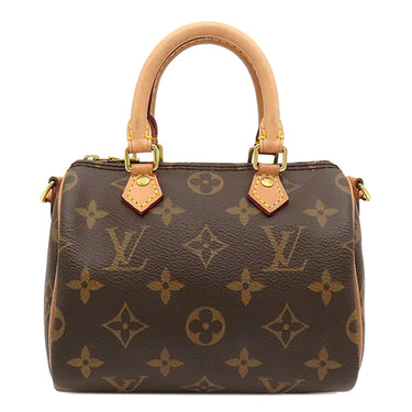 ルイヴィトン LOUIS VUITTON ナノ スピーディ M61252 モノグラム モノグラムキャンバス ショルダーバッグ ゴールド金具 茶 ミニショルダー