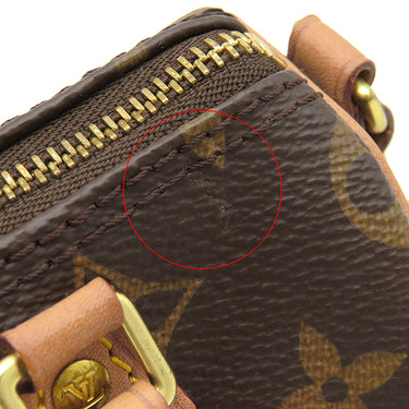 ルイヴィトン LOUIS VUITTON ナノ スピーディ M61252 モノグラム モノグラムキャンバス ショルダーバッグ ゴールド金具 茶 ミニショルダー